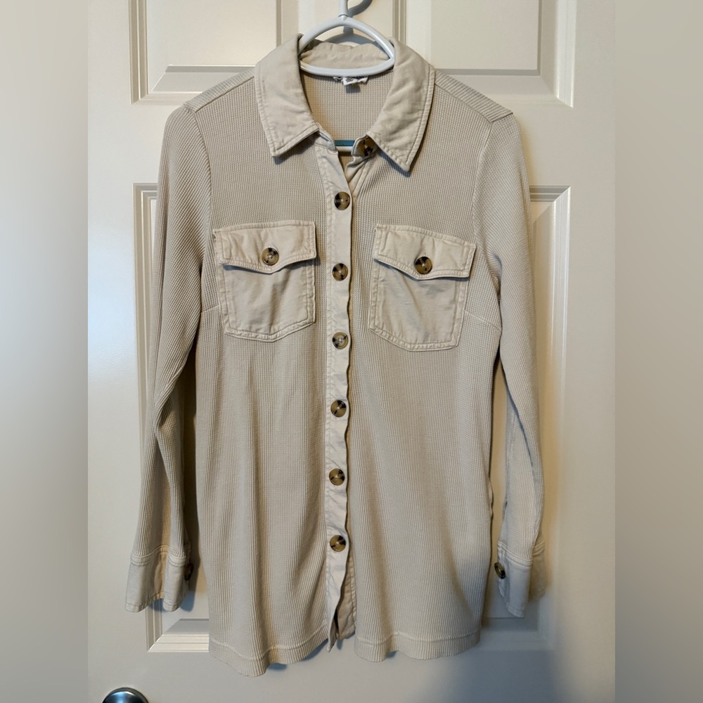 Tribal Jeans Tan Waffle Shirt